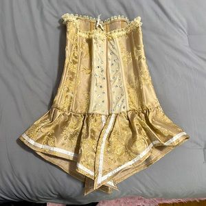 Vintage costume corset with real Swarovski crystals. Custom made. Women’s small